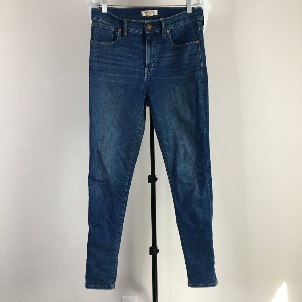 MADEWELL Tall Medium Wash 9" Mid-Rise Skinny 5 Pocket Logo Hardware Jeans
